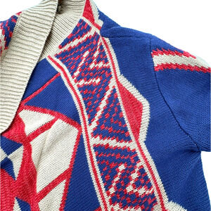 SELF ESTEEM | Women's XL Boho Open Front Cardigan Knit Sweater Southwest Aztec‎